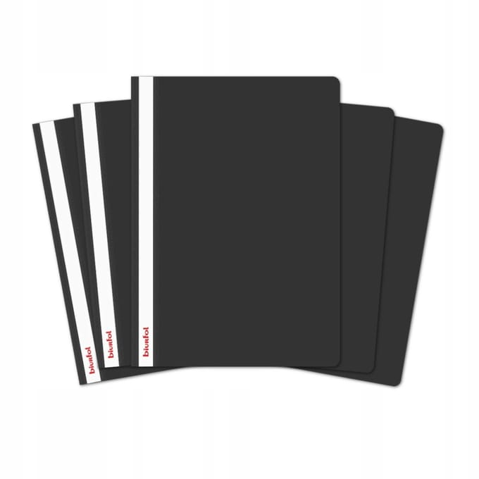Merkloze PP Dossiers A4 Zwart, 5 Stuks
