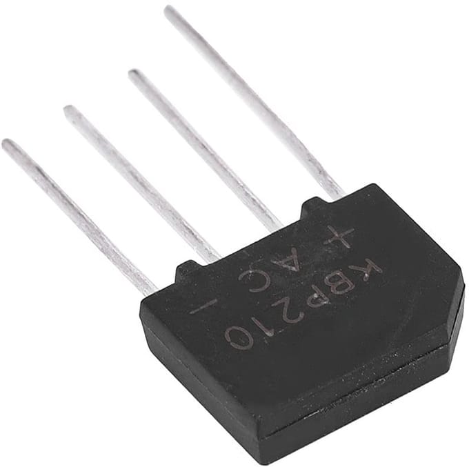 Gelijkrichter Brug - Diodebrug - Elektronica Projecten - 1000V 2A - 4 x 3 x 1 cm