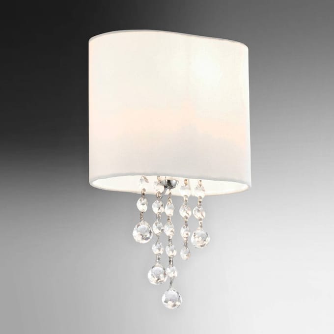 Searchlight Eenvoudige wandlamp NINA met stoffen kap