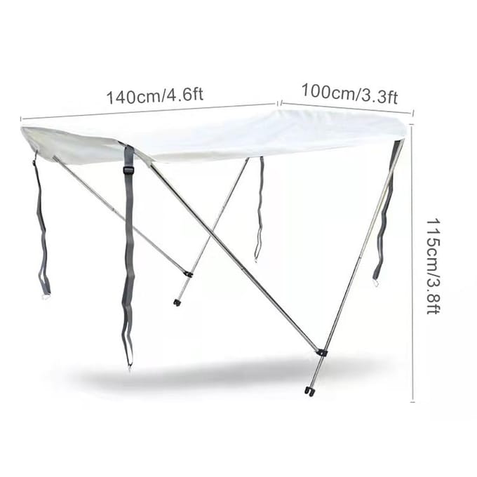 Bimini Top Hoes Waterdicht Anti-UV Kajak Boot Luifel Zonnescherm grijs