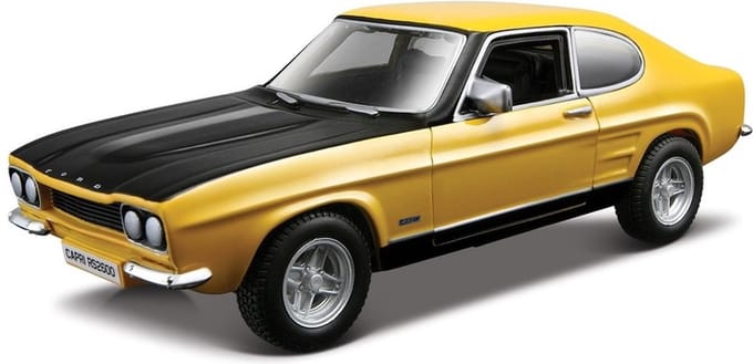 Bburago Ford Capri RS2600 1970 - geel/zwart - schaalmodel - modelauto - schaal 1:32