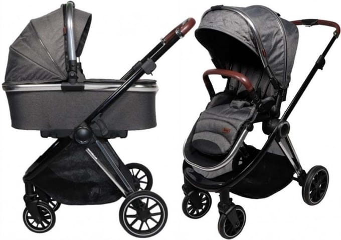 Ding Fenix Kinderwagen Grijs Met Zilver