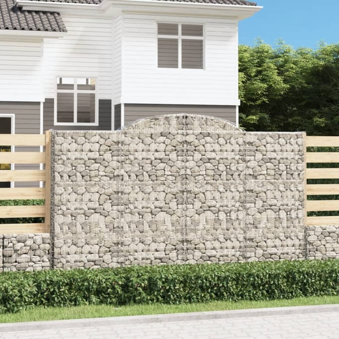 vidaXL - Schanskorven - 5 - st - gewelfd - 300x50x180/200 - cm - ijzer