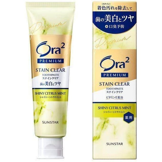 Sunstar - Ora2 Premium Stain Clear Toothpaste Shiny Citrus Mint - 100g