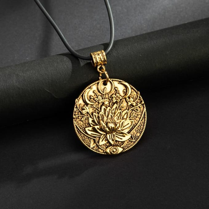 Populaire Indiase Mandala Bloem Ketting Oude Maan Mode Accessoires Dames Cadeaus black