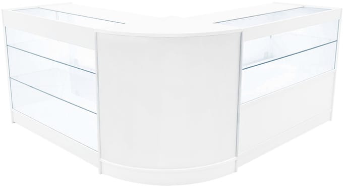 Hera led winkeltoonbank set - wit - 120/60 cm - inclusief 4 sleutels
