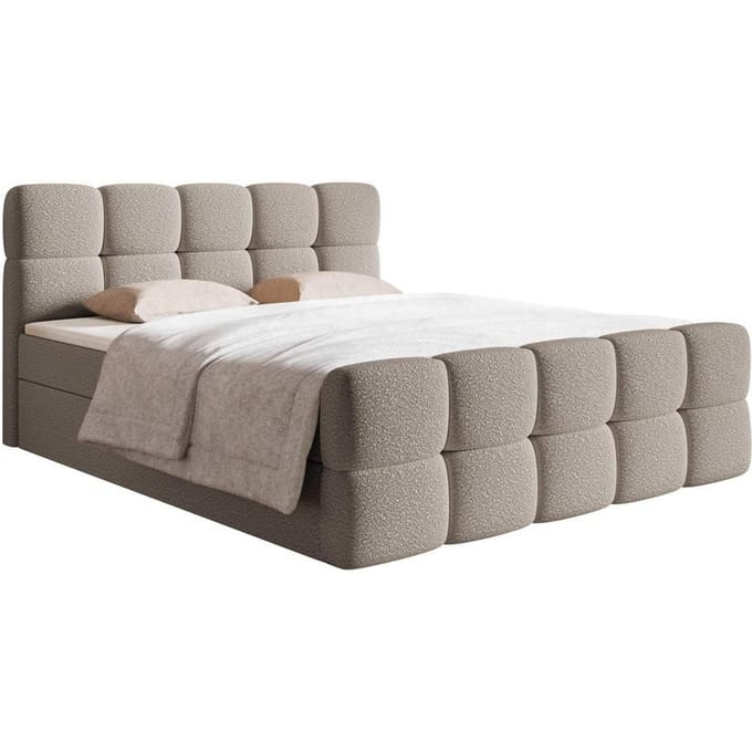 Chloe boxspring bouclé met opbergruimte 140 x 200cm | NADUVI Collection