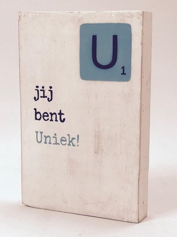 Tekstblok 10x15 2 cm dik Uniek