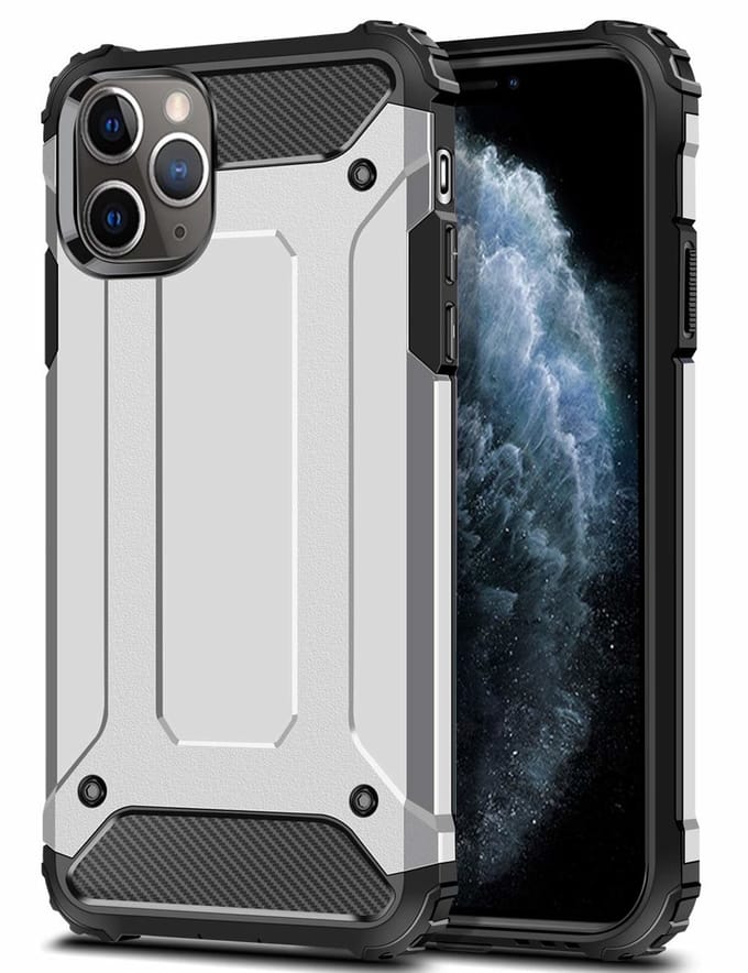 Hoesje Geschikt voor iPhone 11 Armor Hoesje - Zilver