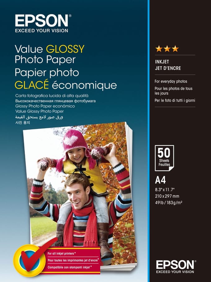 Epson Value - Glossy - A4 (210 x 297 mm) 183 g/m² - 20 sheet(s) photo paper