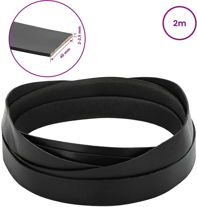 vidaXL - Leren - riem - 1 - Zwart - 200 - x - 4 - cm - Leer