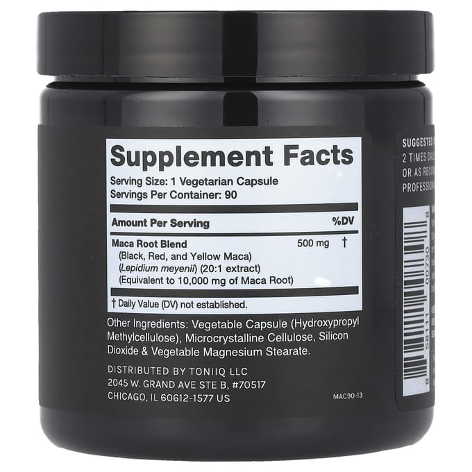 Maca, 90 gélules (500 mg par gélule)