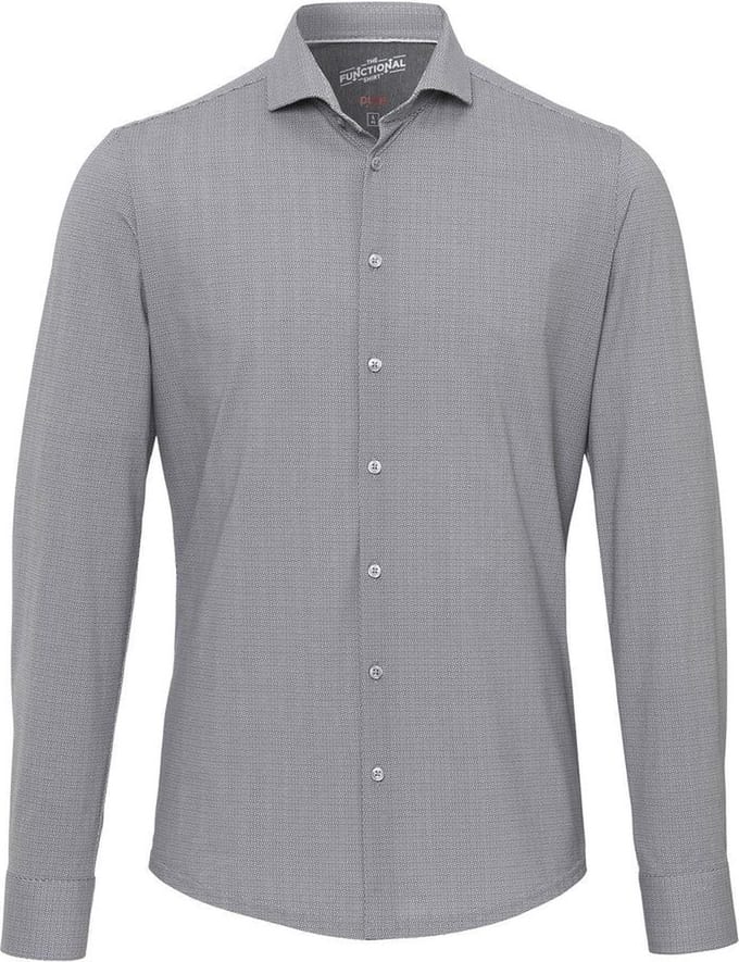 Pure The Functional Shirt Print Grijs - Maat 37 - Heren - Overhemden Casual