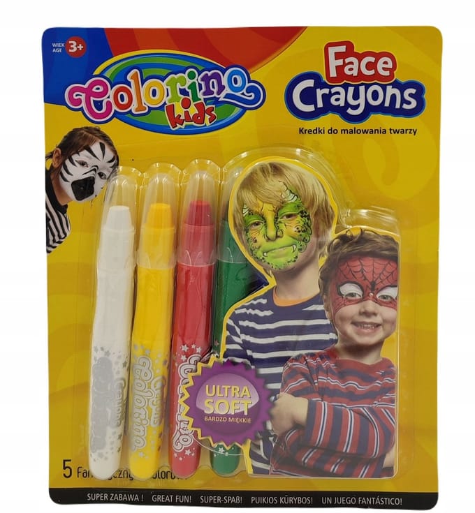 Colorino Schminkstiften 5 stuks - Veilig en Wasbaar