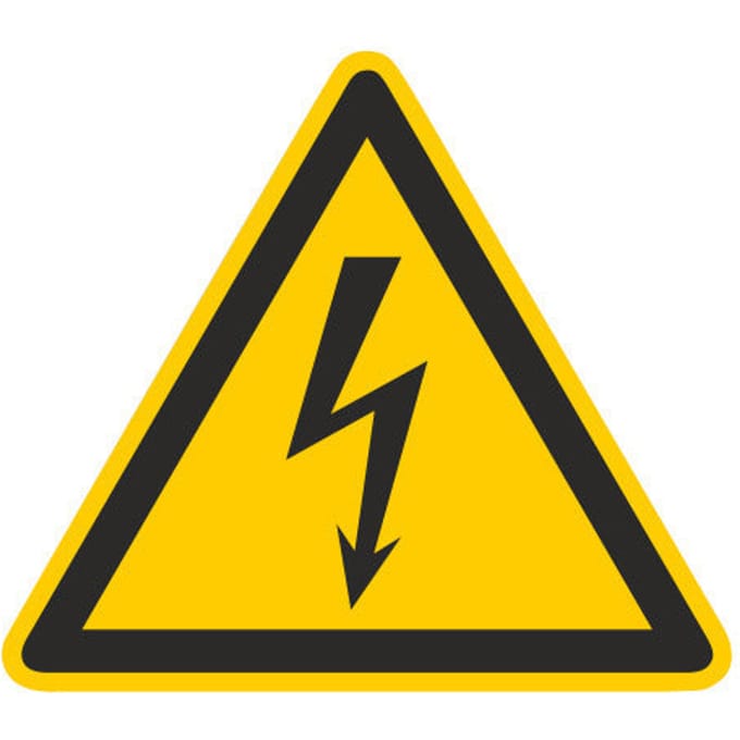 Elektrische Spanning Waarschuwingsbord ISO 7010 - 182720 [2 Stuks]