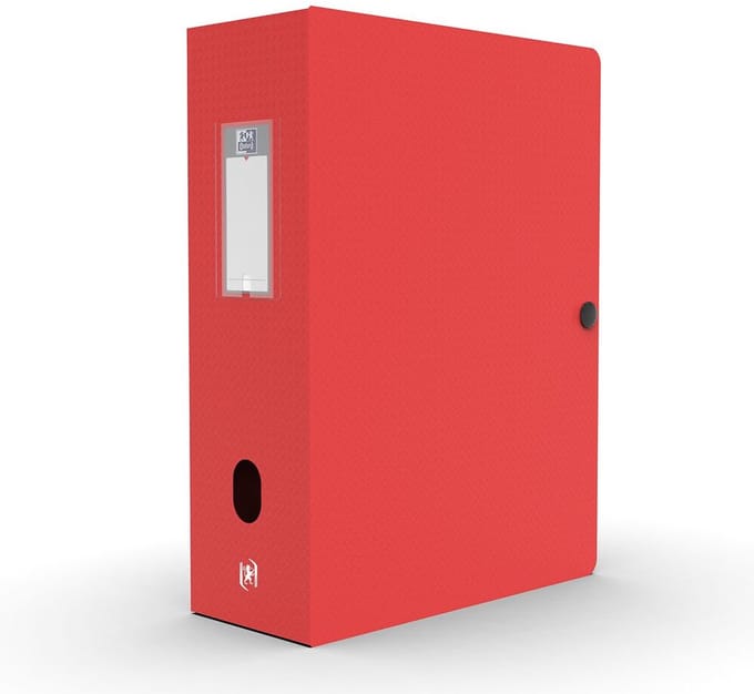 Oxford verzamelbox/opbergbox Memphis, vulhoogte: 100 mm, DIN A4, rood