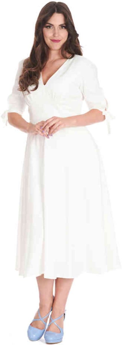 Banned - Bella Flare jurk - M - Wit