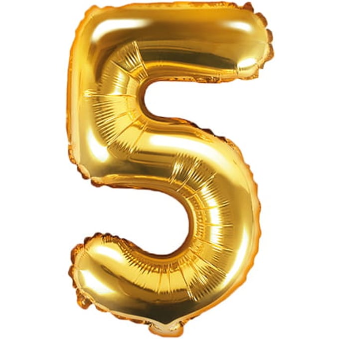 Cijfer 5 (35 cm) - Goud
