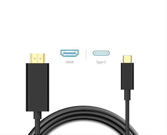 Akasa Type C to HDMI adpater cable (4K@60Hz), 1.8 meters