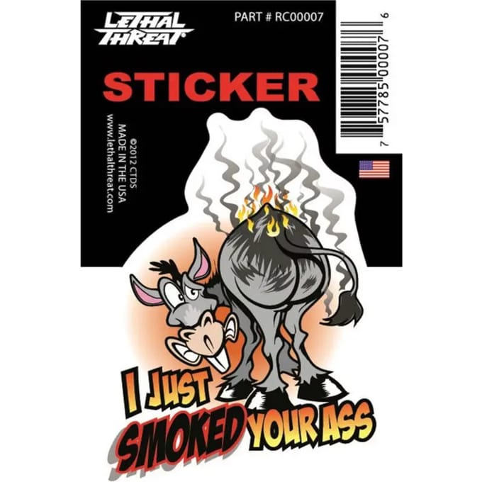 Motorfiets stickers Lethal Threat Mini Vilain I Just Smoked Your Ass