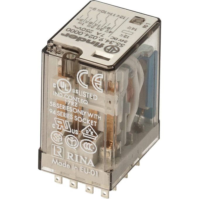 Finder 55.34 Industrieel Relais 4CO 7A 24VDC - 55.34.9.024.0000
