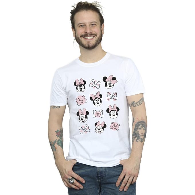 Disney Heren Minnie Mouse Multiple T-Shirt (Wit)