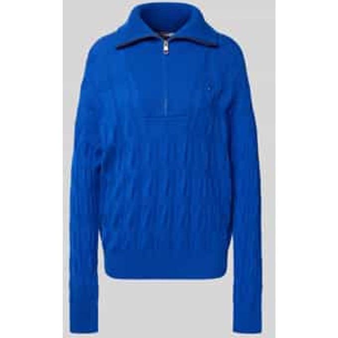Relaxed fit schipperstrui van pure wol met kabelpatroon
