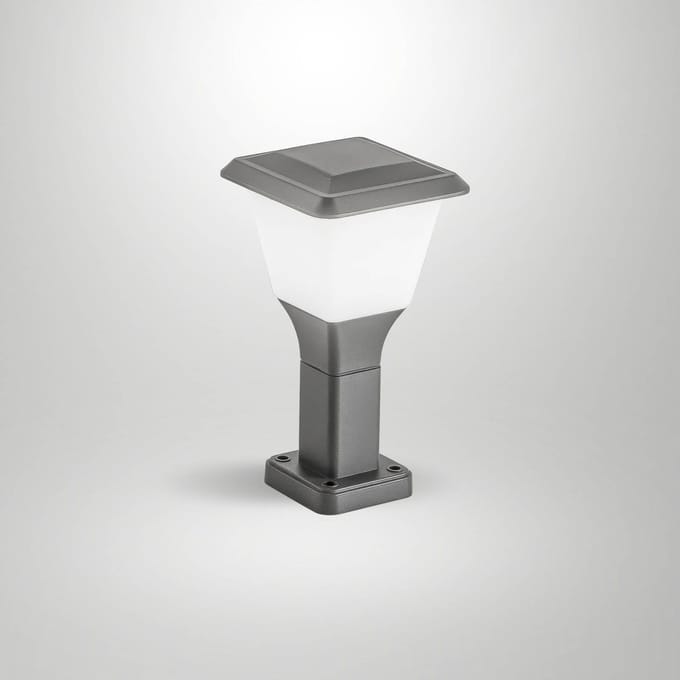 Fabas Luce Sokkellamp Lena, 30 cm, donkergrijs, metaal, E27, IP65