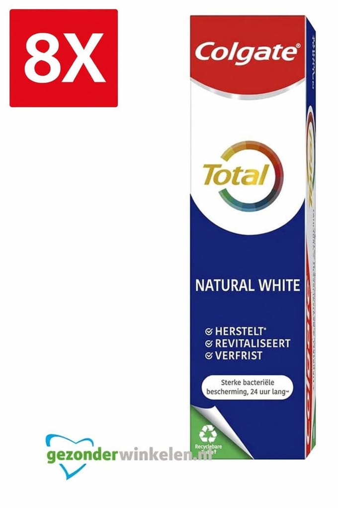 8 x Colgate - Tandpasta - Total - Natural White - 75ml