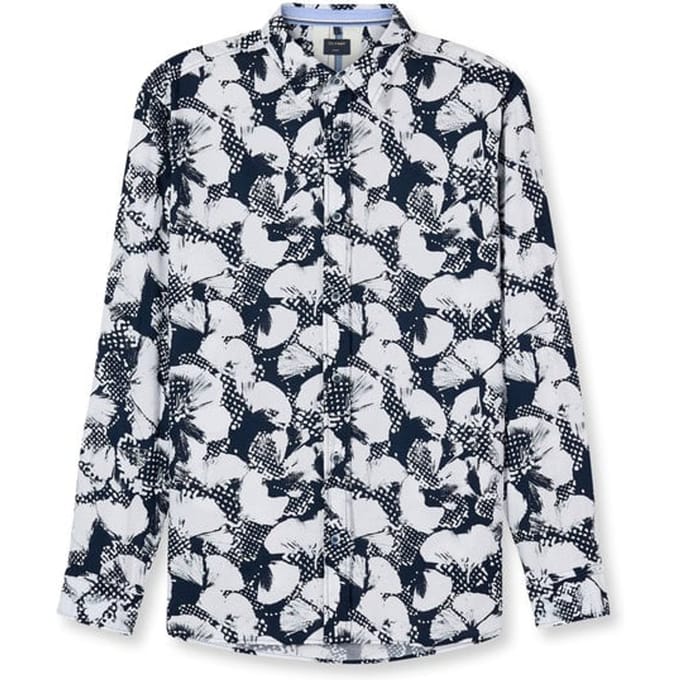 OLYMP Casual Overhemd, Regular Fit, Kent, Marineblauw
