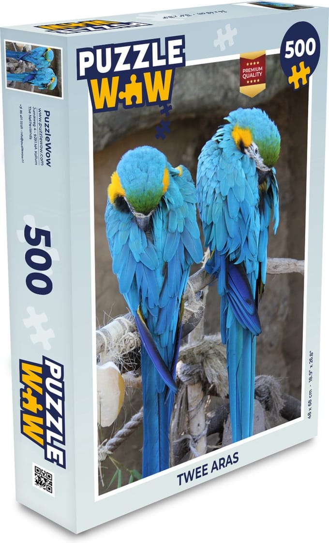 Puzzel Twee aras - Legpuzzel - Puzzel 500 stukjes
