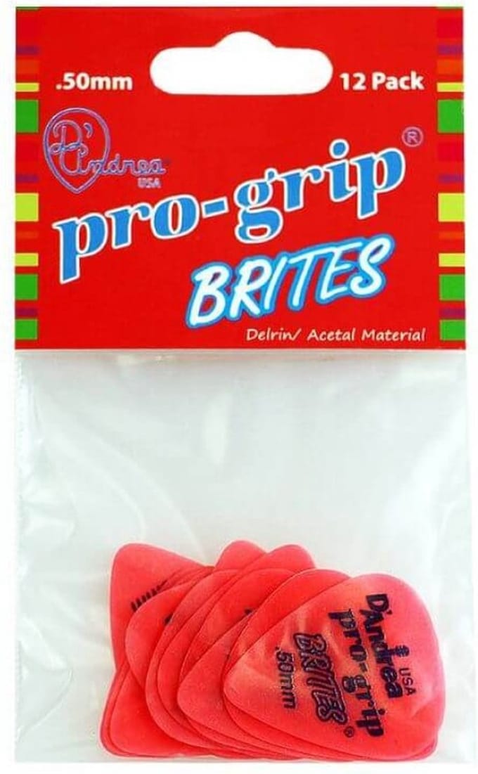 D'Andrea - Pro-Grip Brites - plectrum - 0.50 mm - 12-pack