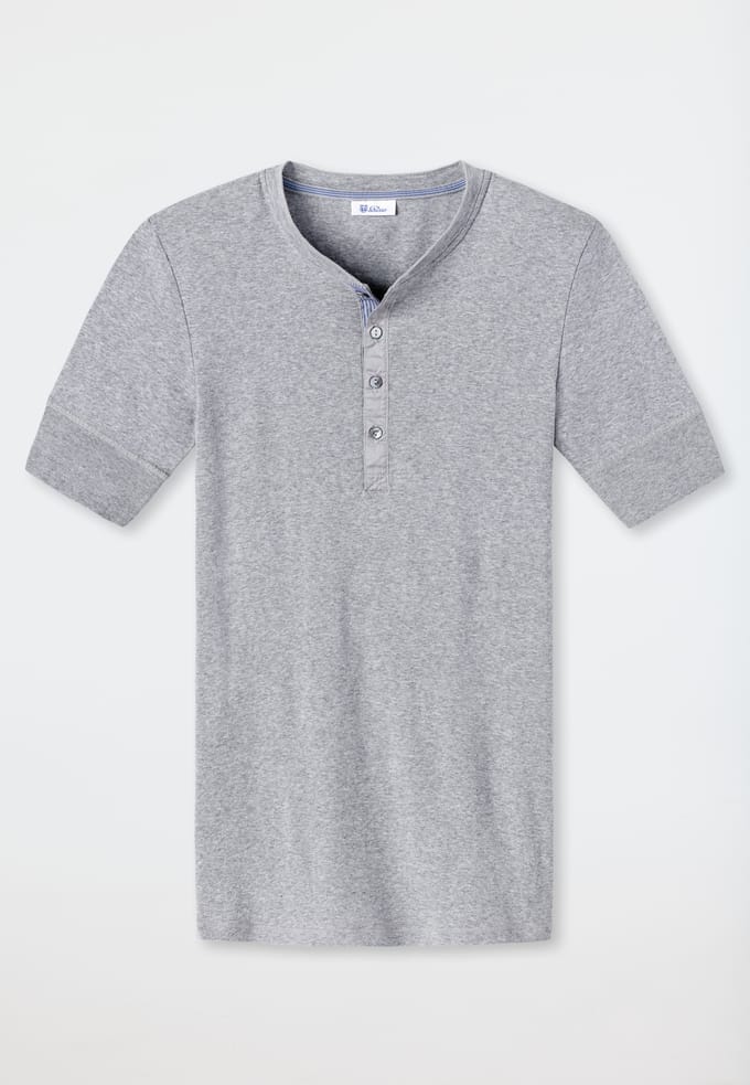 Grijs gemêleerd shirt met korte mouwen - Revival Karl-Heinz 5
