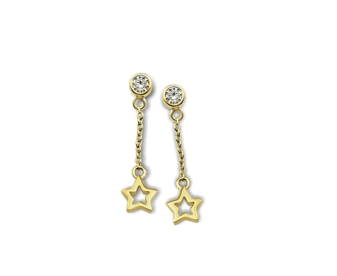 Oorhangers Open Ster aan Ketting Goudkleur JE007G