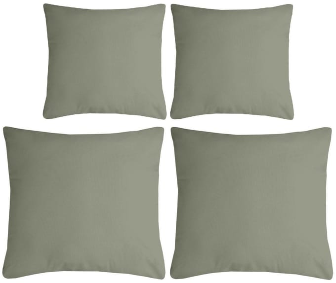 Stof Textile sierkussen Nelson - set 4x - groen - 2 formaten - bank kussens - polyester