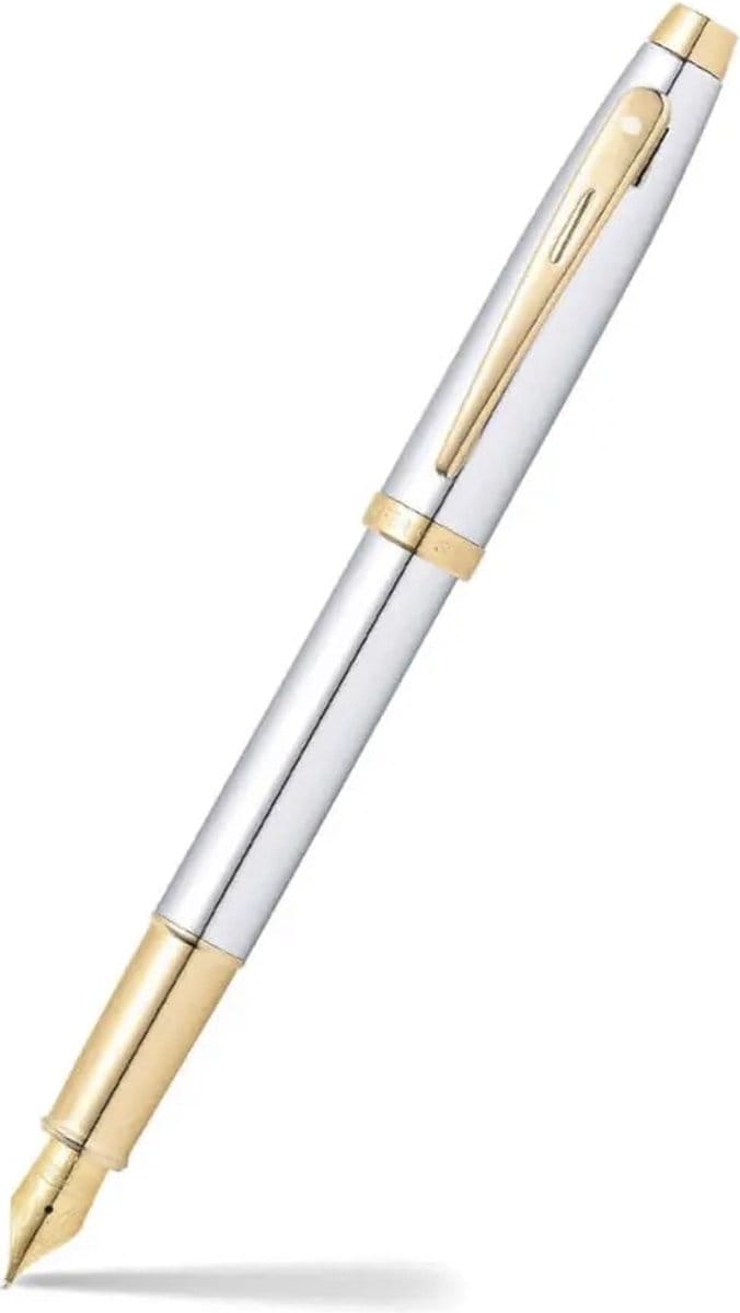 Sheaffer vulpen - 100 E9340 - M - Bright chrome gold tone