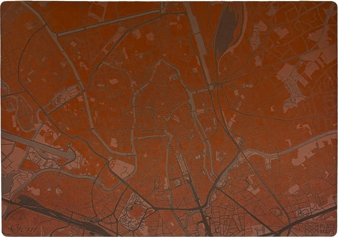 Place Maps Placemat Stadskaart Amsterdam - Kunstleer - Leigrijs - 1 Stuk