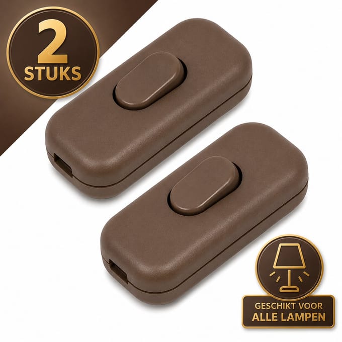 DEGG - Snoerschakelaar - Bruin - 450Watt - 250V - 2 STUK(S)