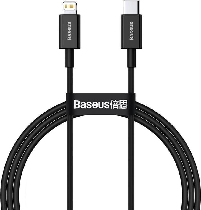 Baseus Superior Series - USB C naar Apple Lightning - 1 Meter - 20W - Zwart