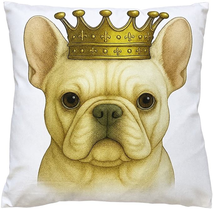 Clayre & Eef Sierkussen 45x45 cm Beige Polyester Hond