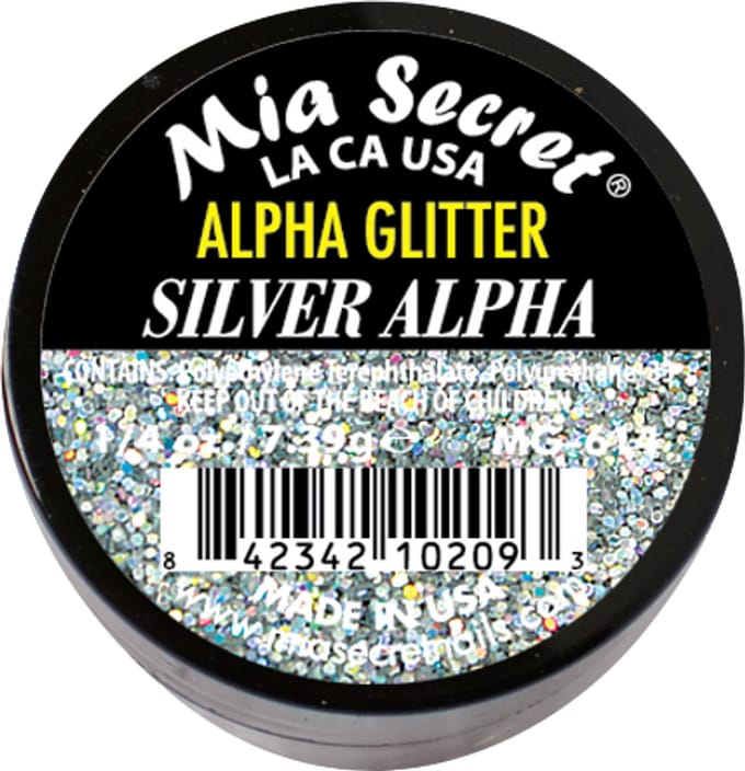Alpha & Dust Glitter Acrylpoeder Silver Alpha