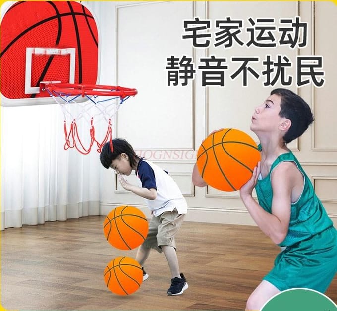 Stille Basketbal Kinderen Stille Klappende Binnen Schiet Training Elastisch Groot Spons Klein Leer Bal Speelgoed