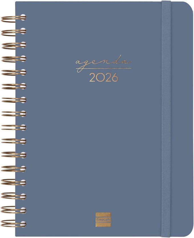 Jaarplanner 2026 Spiraal A5 - Dagindeling - 12 Maanden Agenda met Elastiek - Hardcover