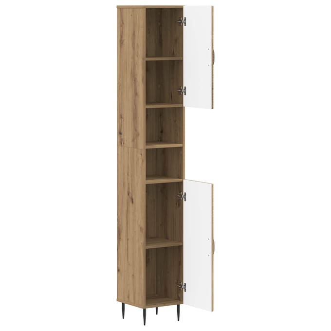 vidaXL - Badkamerkast - met - Open - Plank - HAARLEM - Artisanaal - eiken