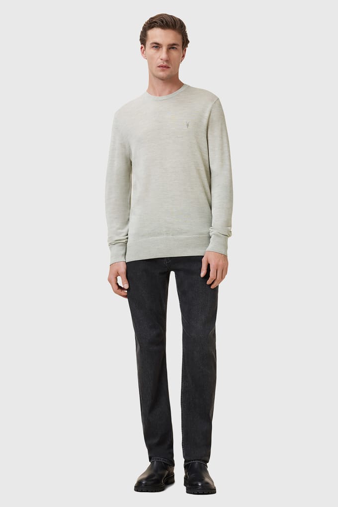 AllSaints Mode Merino Crew Slate Green Taglia: XS | Maglioni a maglia Outlet | Uomo | Verde