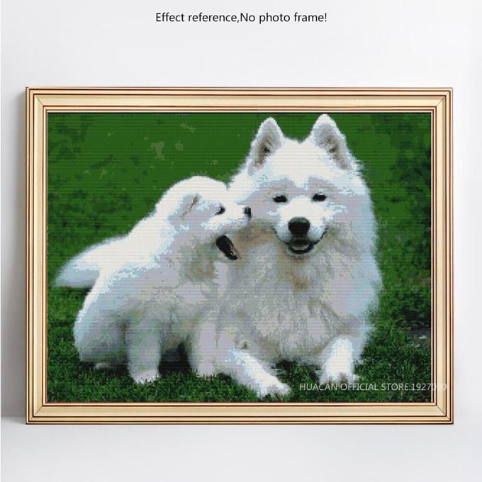 Peinture Diamant Animal Strass Broderie Diamant Point de Croix 20X30CM gray