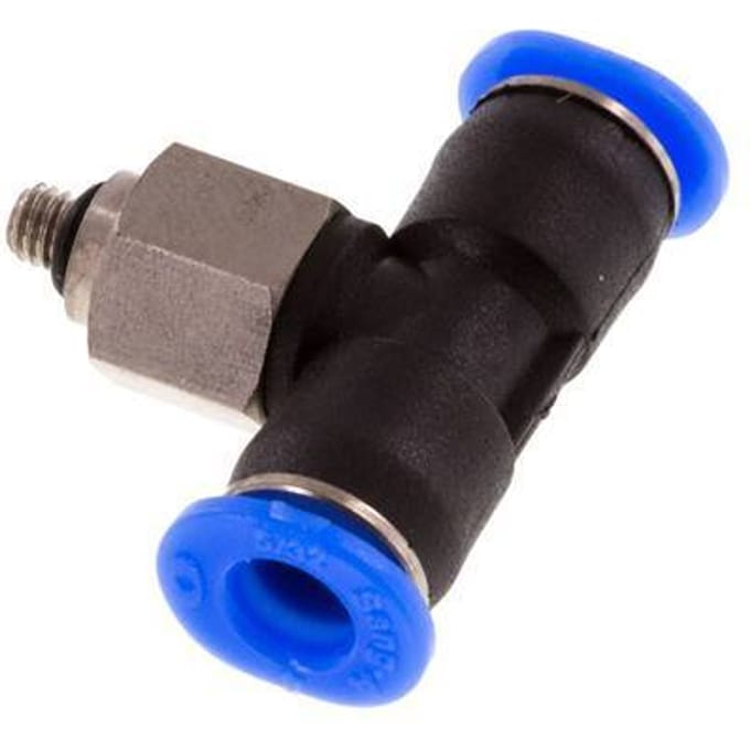 4mm X M 3 Inline T-stuk Insteek Fitting Met Buitendraad Staal/PBT NBR Rotatable Compacte Bouwvorm [2 Stuks]