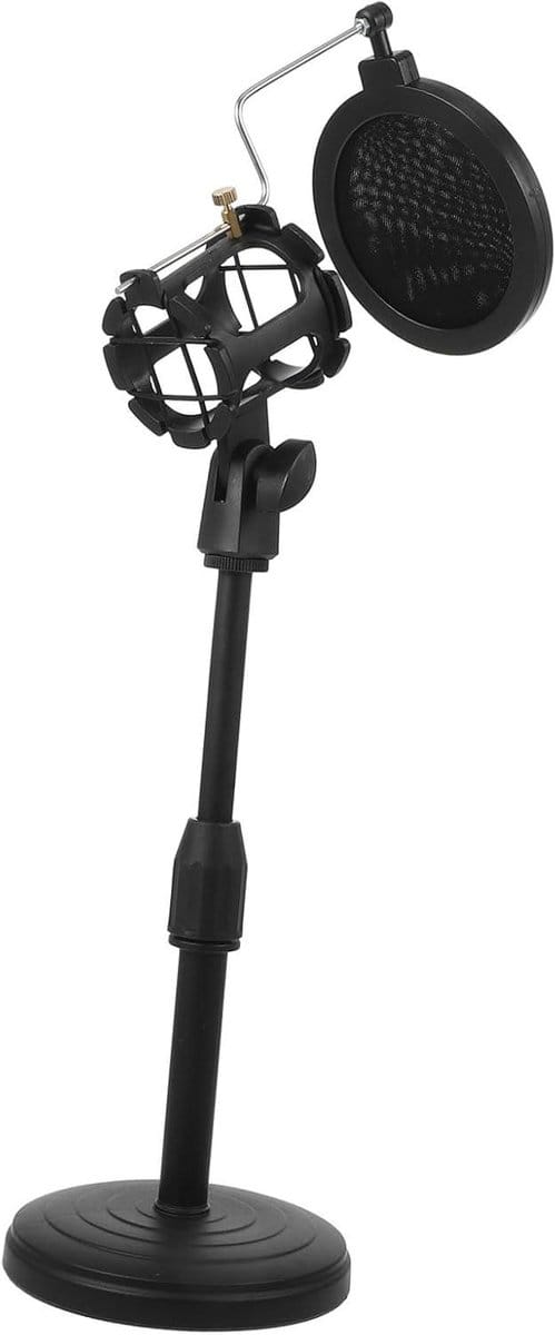 Microfoonstandaard - Desktop houder - Opnemen Geluid - Stabiele basis - 43 cm hoog - Zwart