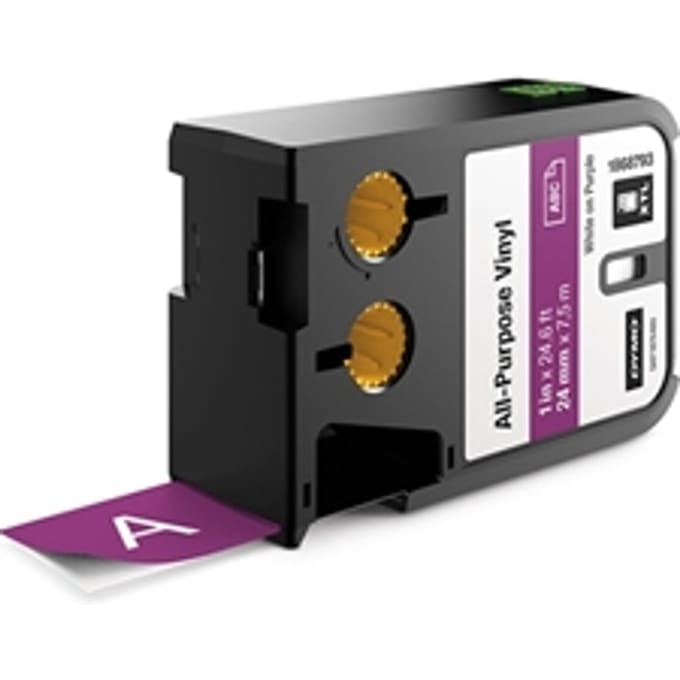 DYMO 1868793 XTL tape vinyl wit op paars 24mm (origineel)