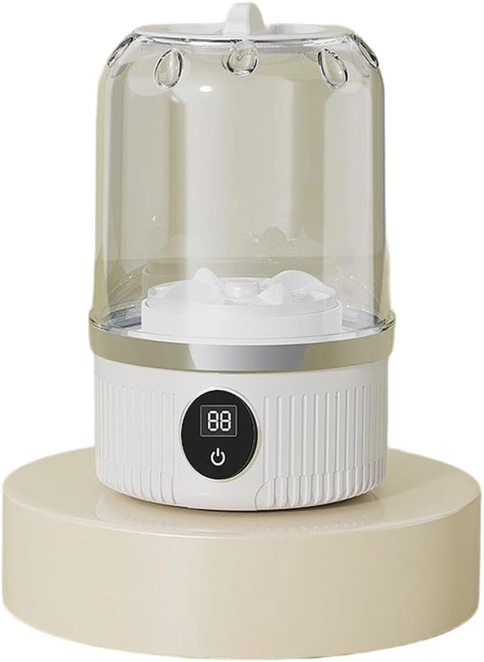 Draagbare Wasmachine - Mini Reiniger - Reizen en Kamperen - USB Oplaadbaar Draadloos - Compact Formaat - Wit